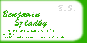 benjamin szladky business card